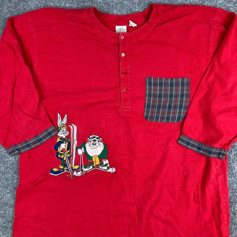 ACME Clothing Nightshirt Mens‎ L XL Red Bugs Bunny Christmas Graphic